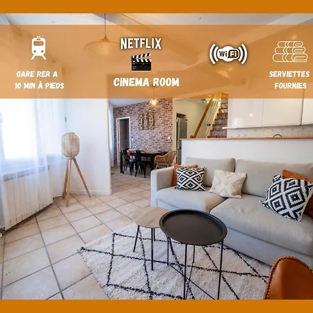 Maison De Brique- Cinema Room-baby-foot - 10min A Pieds Gare Rer A- Tres Proche Arena La Defense Et Paris Holiday home *